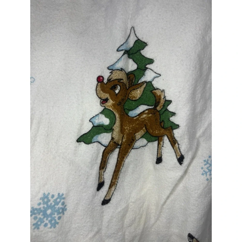 Vtg 1992 RUDOLPH‎ THE RED NOSE REINDEER TWIN FLANNEL FITTED SHEET- CHRISTMAS
